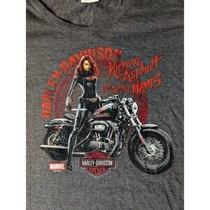 Harley  Davidson Marvel T Shirt Kicking Asphalt Fargo ND Mens Size 3X Gray